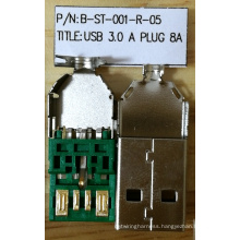 USB3.0 Plug, 5 Positions 8A Solder Type